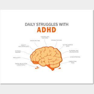 Daily Struggles with ADHD Posters and Art